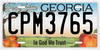 GA license plate CPM3765