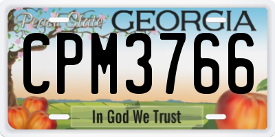 GA license plate CPM3766