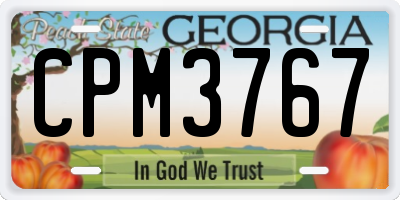 GA license plate CPM3767