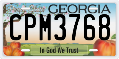GA license plate CPM3768