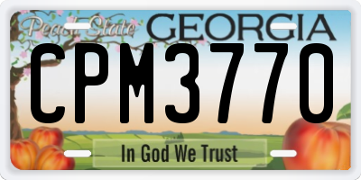 GA license plate CPM3770