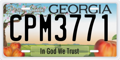 GA license plate CPM3771