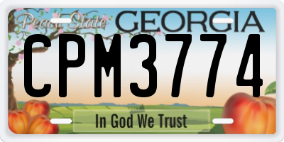 GA license plate CPM3774