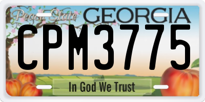 GA license plate CPM3775
