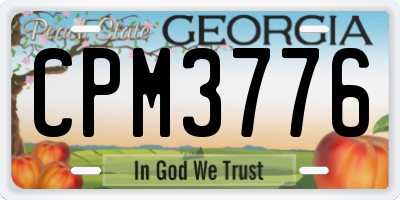 GA license plate CPM3776