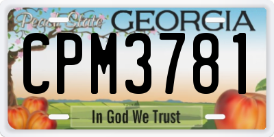 GA license plate CPM3781