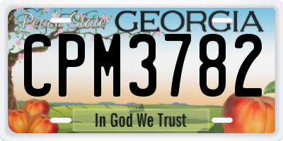 GA license plate CPM3782