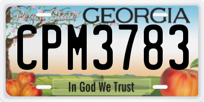GA license plate CPM3783
