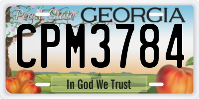 GA license plate CPM3784