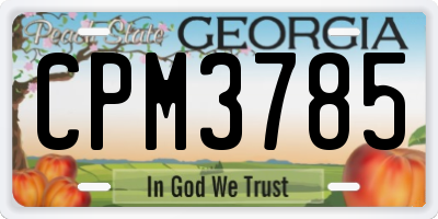 GA license plate CPM3785