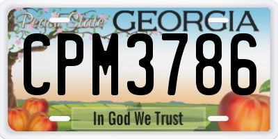GA license plate CPM3786