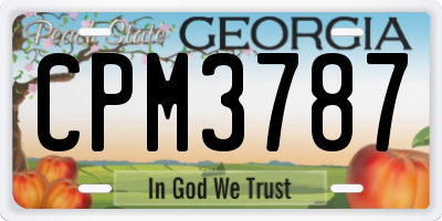 GA license plate CPM3787