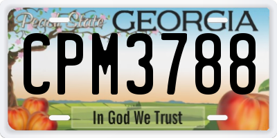 GA license plate CPM3788