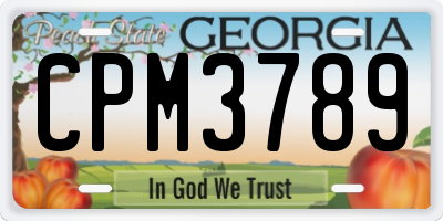 GA license plate CPM3789