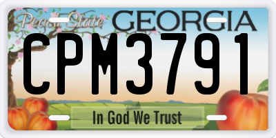 GA license plate CPM3791