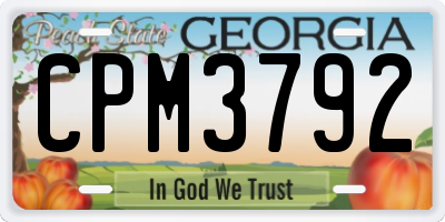 GA license plate CPM3792
