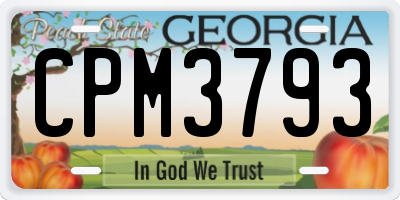 GA license plate CPM3793