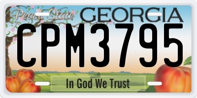 GA license plate CPM3795