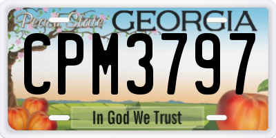 GA license plate CPM3797