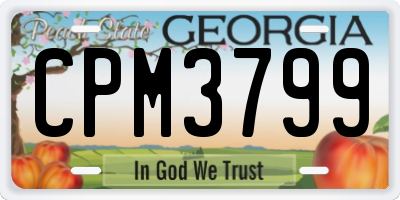 GA license plate CPM3799