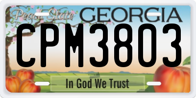 GA license plate CPM3803