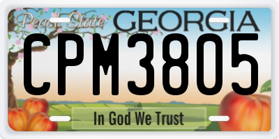 GA license plate CPM3805