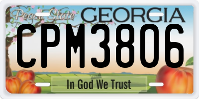 GA license plate CPM3806