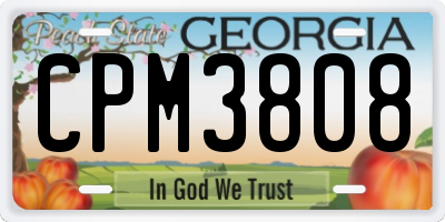GA license plate CPM3808