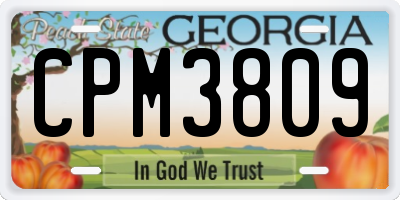GA license plate CPM3809