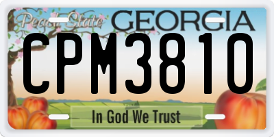 GA license plate CPM3810