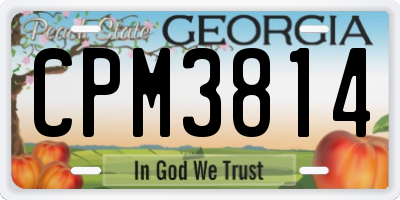 GA license plate CPM3814