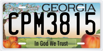 GA license plate CPM3815