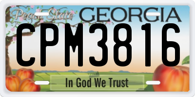 GA license plate CPM3816