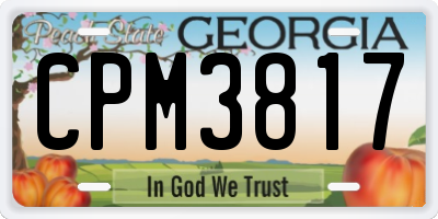 GA license plate CPM3817