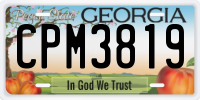 GA license plate CPM3819