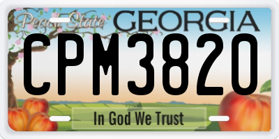 GA license plate CPM3820