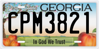 GA license plate CPM3821