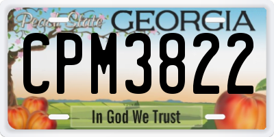 GA license plate CPM3822