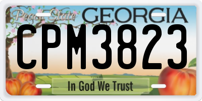 GA license plate CPM3823