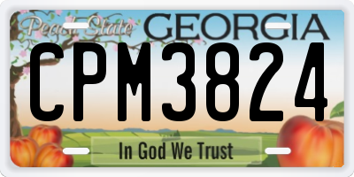 GA license plate CPM3824