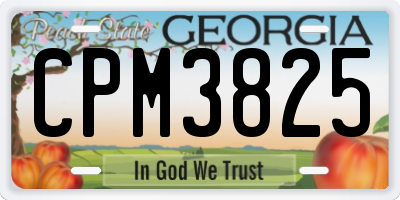 GA license plate CPM3825