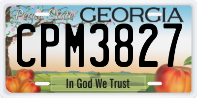 GA license plate CPM3827