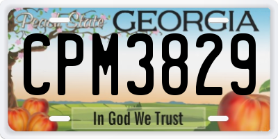 GA license plate CPM3829