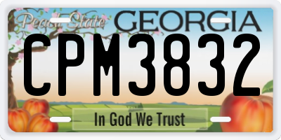 GA license plate CPM3832