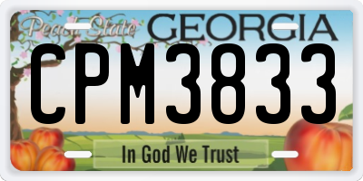 GA license plate CPM3833