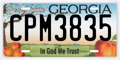 GA license plate CPM3835