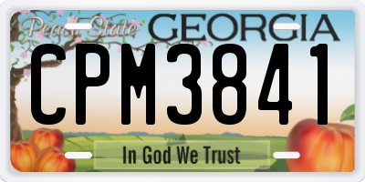GA license plate CPM3841