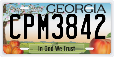 GA license plate CPM3842