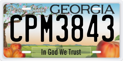 GA license plate CPM3843