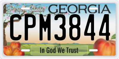 GA license plate CPM3844